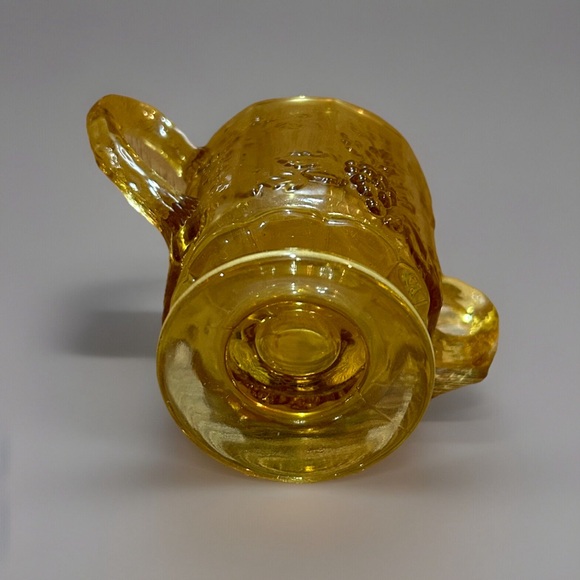 Amber Paneled Grape Design L. G. Wright Glass Sugar Bowl Vintage Tableware - Picture 7 of 7